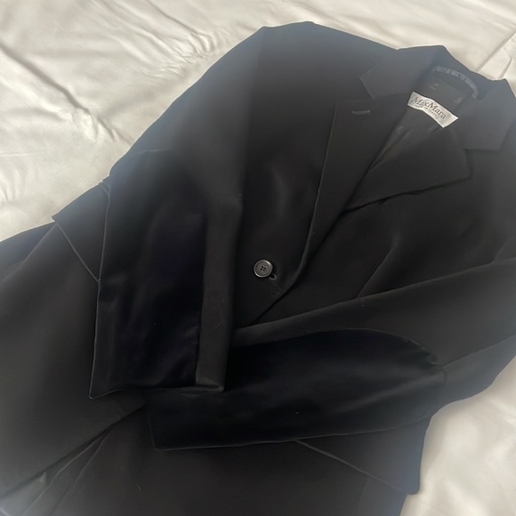 MaxMara velvet patch wool blazer Sz 2 black - Picture 11 of 14
